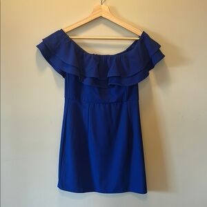 Off The Shoulder Dark Royal Blue Dress